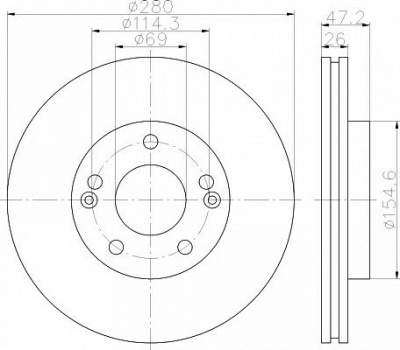 HELLA PAGID 8dd355114021 -  Тормозной диск